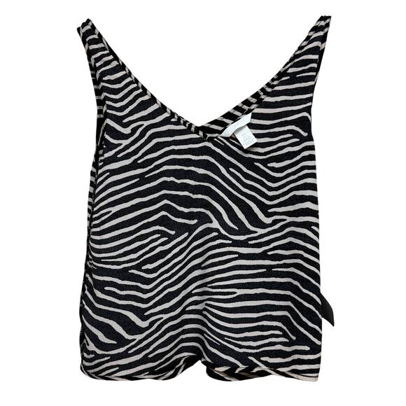 H&M Zebra Print V-Neck Strappy Sleeveless Top – Size Small (Measured - Picture 3 of 4